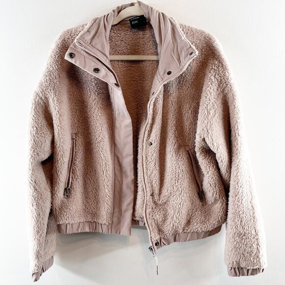 Vuori Long Sleeve Full Zip Cozy Plush Sherpa Jackets Umber Pink Small - Picture 3 of 6